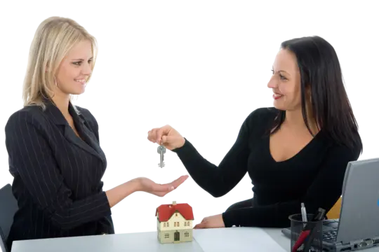 Women discussing rent